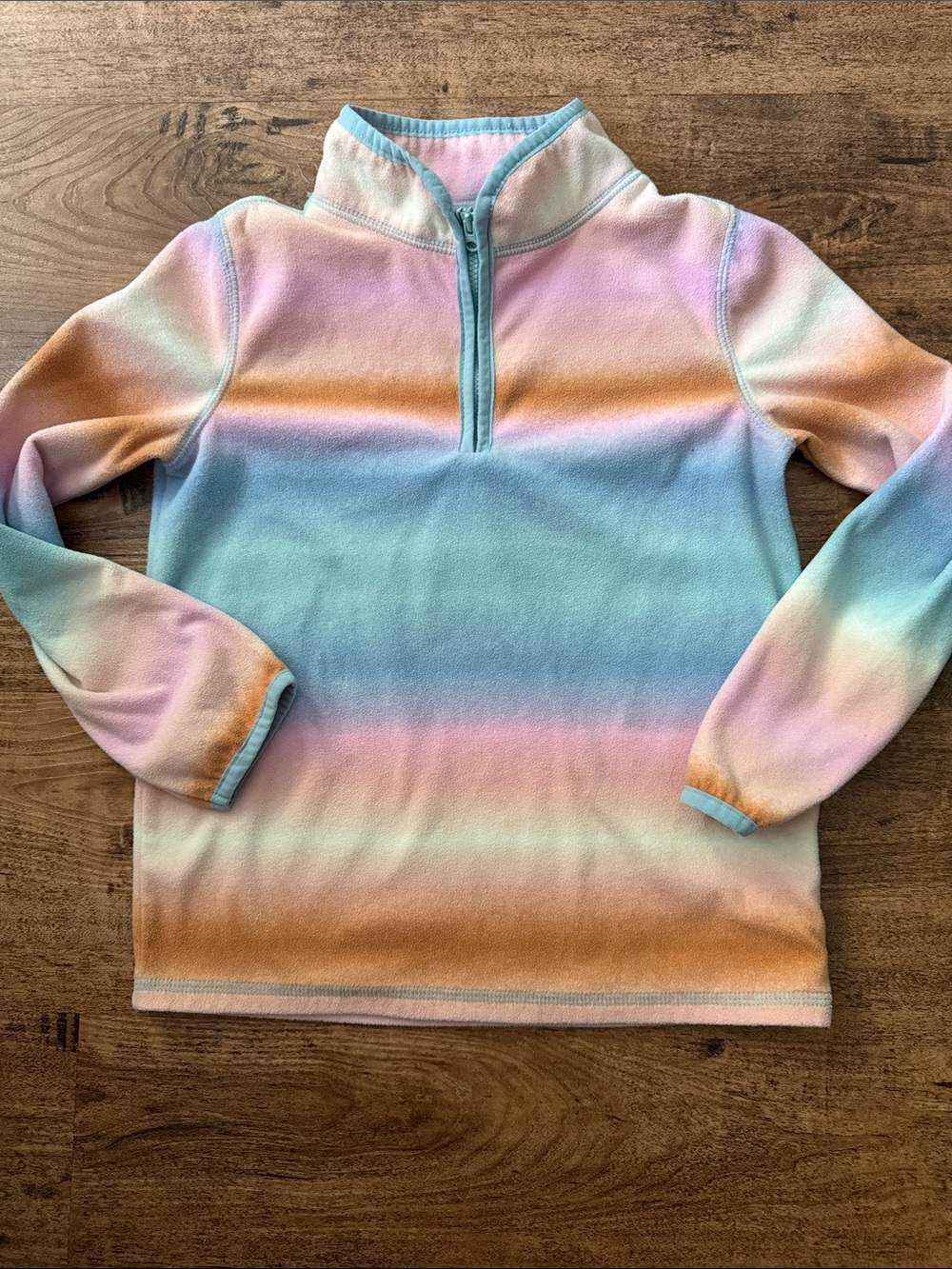 OshKosh B'gosh Pastel Rainbow Quarter-Zip Fleece in Pink and Mint